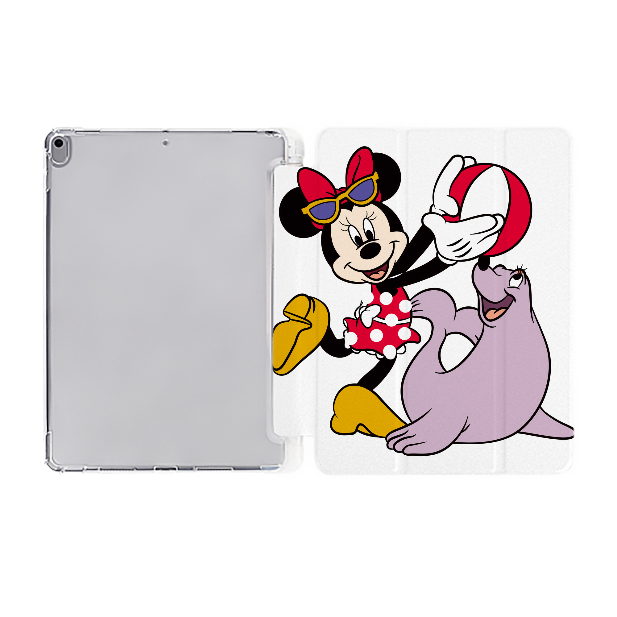 （画像用） ミッキーマウス Mickey Mouse IPad ケース ペン収納付き 三つ折りスタンド PUレザー×シリコン 対応機種9.5/10.5/10.9インチ